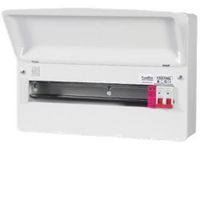 Show details for 100A Main Switch Consumer Unit with SPD, 15 Way, Steel, White