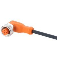 Show details for  Connecting Cable with Socket, M12 Angled Socket - Bare Ends, PUR, Orange, 10m