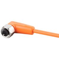 Show details for  Connecting Cable with Socket, M12 Angled Socket - Bare Ends, PVC, Orange, 5m