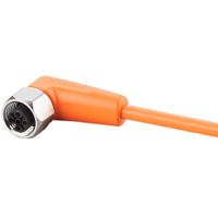 Show details for  Connecting Cable with Socket, M12 Angled Socket - Bare Ends, PVC, Orange, 10m