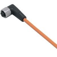 Show details for  Connecting Cable with Socket, M12 Angled Socket - Bare Ends, PVC, Orange, 10m
