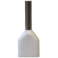 Show details for  Twin Boot Lace Ferrule, 0.5mm², 600V, White [Pack of 100]