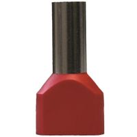 Show details for  Twin Boot Lace Ferrule, 10mm², 600V, Red [Pack of 100]