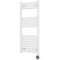 Show details for  500W Heated Towel Rail with Thermostat, 1200mm x 500mm, White, IPX4