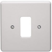Show details for  Flush Moulded Grid Cover Plate, 1 Gang, White, IP2X