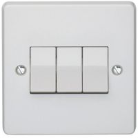 Show details for  10AX 2 Way Switch, 3 Gang, White, Capital Range