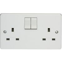 Show details for  13A Single Pole Switched Socket, 2 Gang, White, Capital Range
