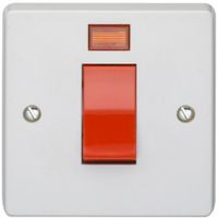 Show details for  45A Double Pole Switch with Neon, 1 Gang, White, IP2X