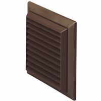 Show details for  EasiPipe Rigid Duct Outlet Louvered Grille with Flyscreen, 150mm, Brown