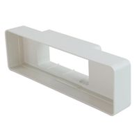 Show details for  Rigid Duct Inline Rectangular to Rectangular Adapter, 204mm x 60mm - 110mm x 54mm, White