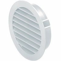 Show details for  Rigid Duct Outlet Louvered Soffit Vent with Flyscreen, 100mm, White