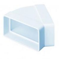 Show details for System 100 Rigid Duct 45° Horizontal Bend, 110mm x 54mm, White