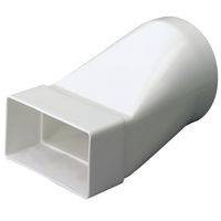 Show details for  Rigid Duct Inline Round to Rectangular Adapter, 110mm x 54mm - 100mm, White