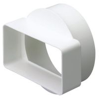 Show details for  Rigid Duct Inline Space Saving Adapter, 110mm x 54mm - 100mm, White