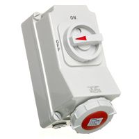 Show details for  32A Switched Interlocked Socket, 415V, 3P+N+E, IP67, Red