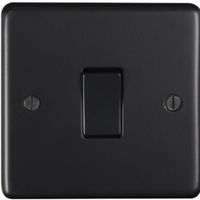 Show details for  20A Double Pole Switch, 1 Gang, Matt Back, Black Trim, Stainless Steel Range
