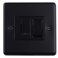 Show details for  13A Double Pole Switched Fuse Spur, 1 Gang, Matt Black, Matching Trim, Stainless Steel Range