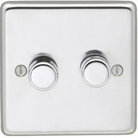 Show details for  400W 2 Way Dimmer Switch, 2 Gang, Polished Stainless Steel, Stainless Steel Range
