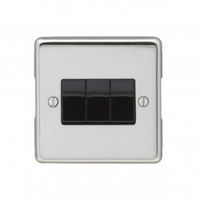 Show details for  10A 3 Gang 2 Way Switch - Polished Stainless/Black