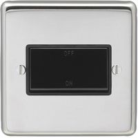 Show details for  6A Fan Isolator Switch, 1 Gang, Polished Stainless Steel, Black Trim, Stainless Steel Range