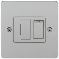 Show details for  13A Double Pole Switched Fuse Spur, 1 Gang, Polished Stainless Steel, White Trim, Stainless Steel Range