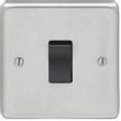 Show details for  10A 2 Way Switch, 1 Gang, Satin Stainless Steel, Black Trim, Stainless Steel Range