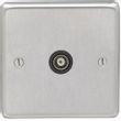 Show details for  TV Coaxial Outlet, 1 Gang, Satin Stainless Steel, Black Trim, Satinless Steel Range