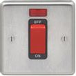 Show details for  45A Double Pole Cooker Switch with Neon, 1 Gang, Satin Stainless Steel, Black Trim, Stainless Steel Range