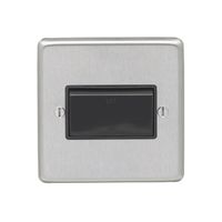 Show details for  1 Gang Triple Pole Fan Isolator Switch - Satin Stainless/Black
