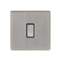 Show details for  20A 1 Gang DP Switch - Satin Nickel/Black