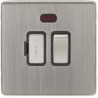 Show details for  13A Double Pole Switched Fuse Spur with Neon, 1 Gang, Satin Nickel, Black Trim, Concealed 6mm Range