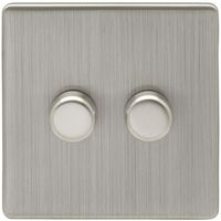 Show details for  400W 2 Way Dimmer Switch, 2 Gang, Satin Nickel, Concealed 6mm Range