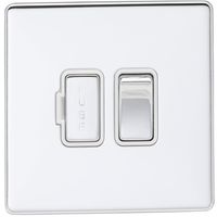 Show details for  13A Switched Fuse Spur, 1 Gang, Polished Chrome, White Trim, Concealed 6mm Range