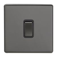 Show details for  10A 1 Gang 2 Way Switch - Black Nickel/Black