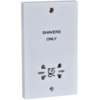 Show details for  115V/230V Dual Voltage Shaver Socket, White, Exclusive Range