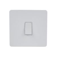 Show details for  Ultimate 16A 1 Gang 2 Way Screwless Switch Painted White White Insert     