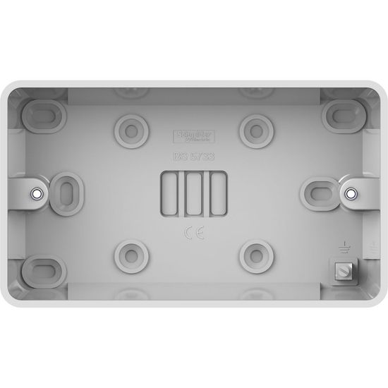 Lisse 2 Gang 25mm Surface Pattress Box White