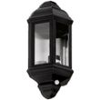 Show details for  Half Lantern with PIR, E27 (Lamp Not Included), Black, IP44