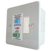 Show details for  Metal Clad 13A Fused RCD Spur, 1 Gang, Grey, White Insert