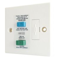 Show details for  13A 1 Gang White Single Fused RCD Spur