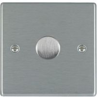 Show details for 400W 2 Way Dimmer Switch, 1 Gang, Satin Steel, Hartland Range