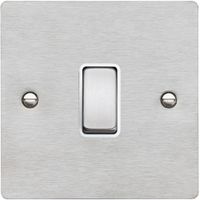 Show details for 10AX Intermediate Rocker, 1 Gang, Satin Steel, White Trim, Sheer Range