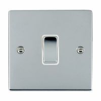 Show details for  10AX 2 Way Rocker Switch, 1 Gang, Bright Chrome, White