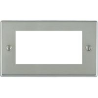 Show details for EuroFix Apertured Plate with Fixing Grid, 4 Gang, Antique Brass, Hartland Range