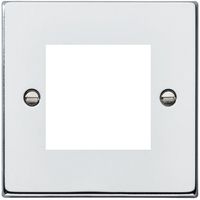 Show details for  EuroFix Apertured Plate with Fixing Grid, 2 Gang, Bright Chrome, Hartland Range