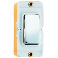 Show details for 20AX Double Pole Rocker Module, Bright Chrome, White, GRID-IT Range