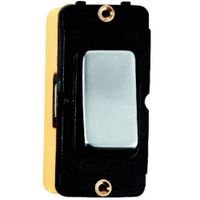 Show details for 20AX Double Pole Rocker Module, Satin Steel, Black, GRID-IT Range