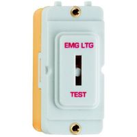 Show details for 20AX 2 Way Key Switch Module, "EMG LTG TEST", White