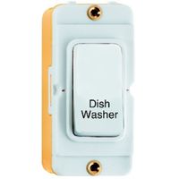 Show details for 20AX Double Pole Rocker Module 'Dish Washer', White, White Trim, GRID-IT Range