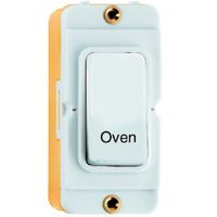 Show details for 20AX Double Pole Rocker Module 'Oven', White, White Trim, GRID-IT Range